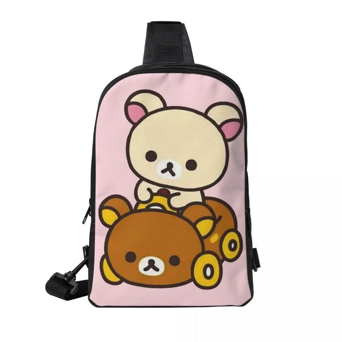 

Korilakkuma Driving A Rilakkuma Car Chest Bag Men Sling Crossbody Backpack Chest Bag Travel Hiking Daypack Shoulder Bag