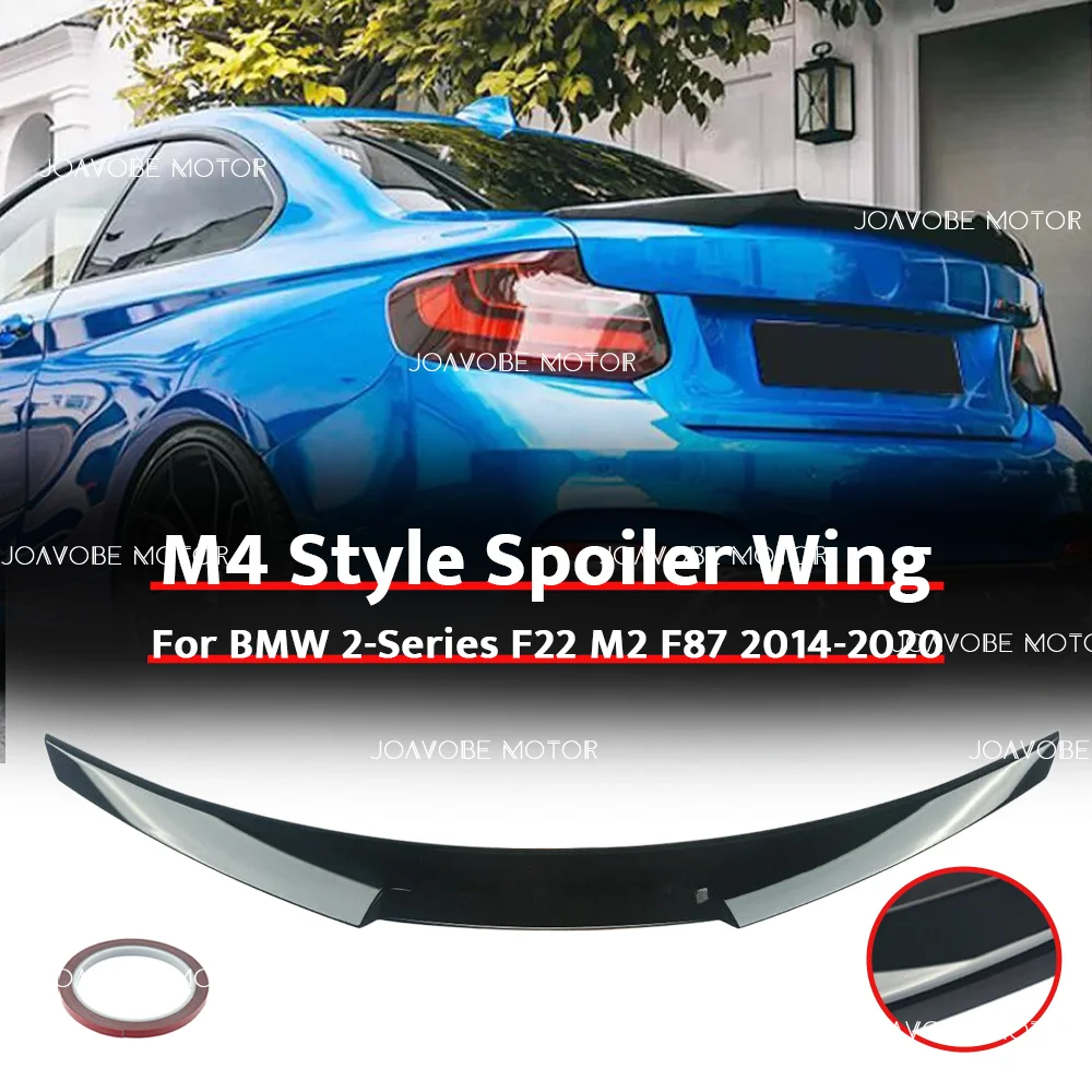 Glossy Black M4 Style Rear Spoiler Wing For BMW 2-Series F22 M2 F87 2014-2020