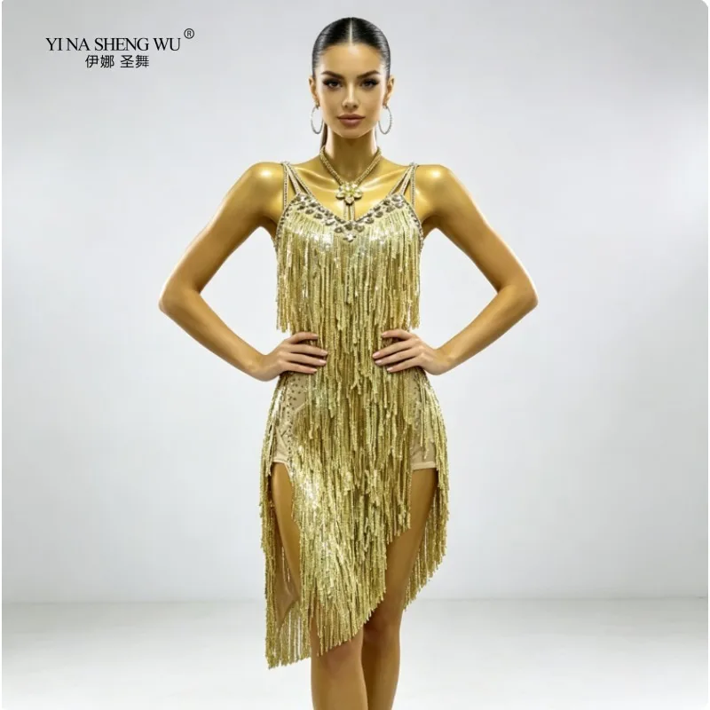 Professional Latin Dance Dress Premium Edition Blackpool Competition Special Glitter Table Performance Dress