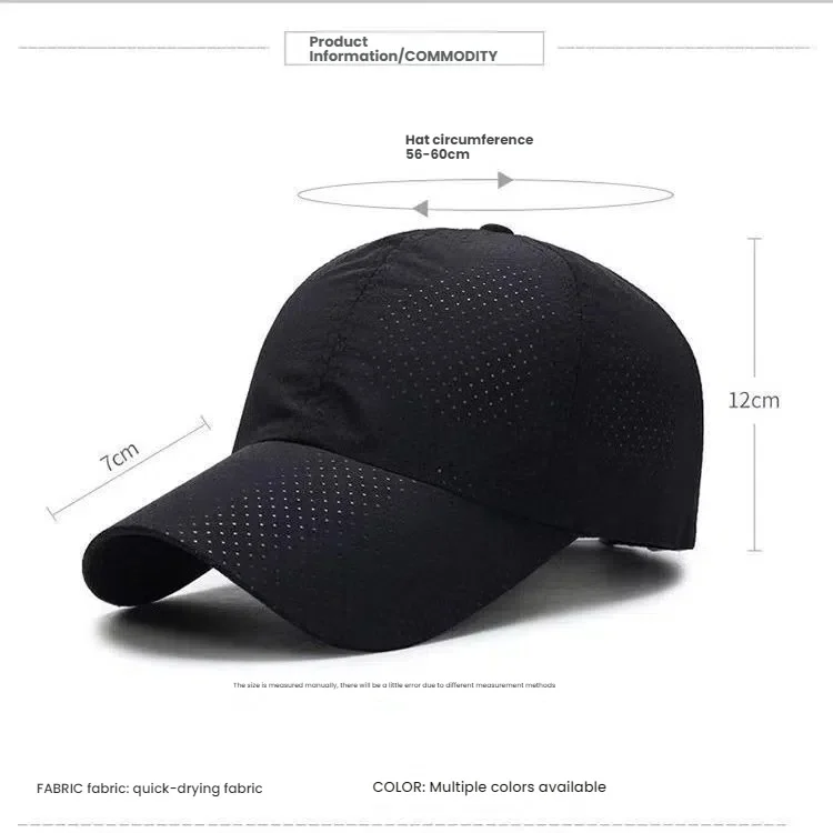 Outdoor-Sonnenhut für Herren, ideal für den Sommer, zum Angeln, als Baseballkappe oder Laufkappe, Originaldesign, dünne, schnelltrocknende und atmungsaktive Kappe. – Detail 4