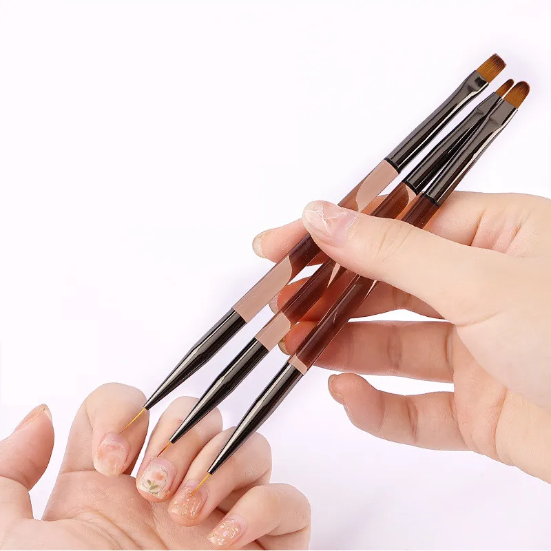 Acrylic Double Head Drawing Nail Brush Liner Brush Painting Pen Gel Brush Crystal Nail Art Brush Manicure