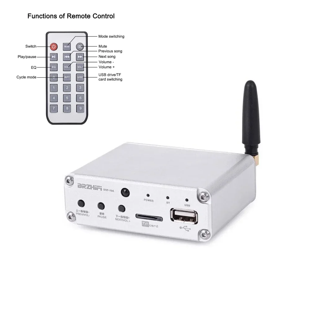 Hifi Home Audio Lossless Music Player Bluetooth 5.0 Receiver ES9018 Audio Decoder Coxial RCA 3.5mm DAC