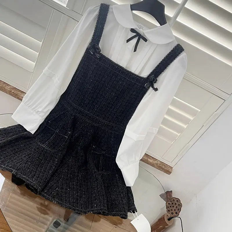 Set di abiti giapponesi da 2 pezzi Set di pantaloncini con fiocco da donna Set di abiti con camicia a maniche lunghe dolce Lolita Abiti Kawaii Lolita Y2k