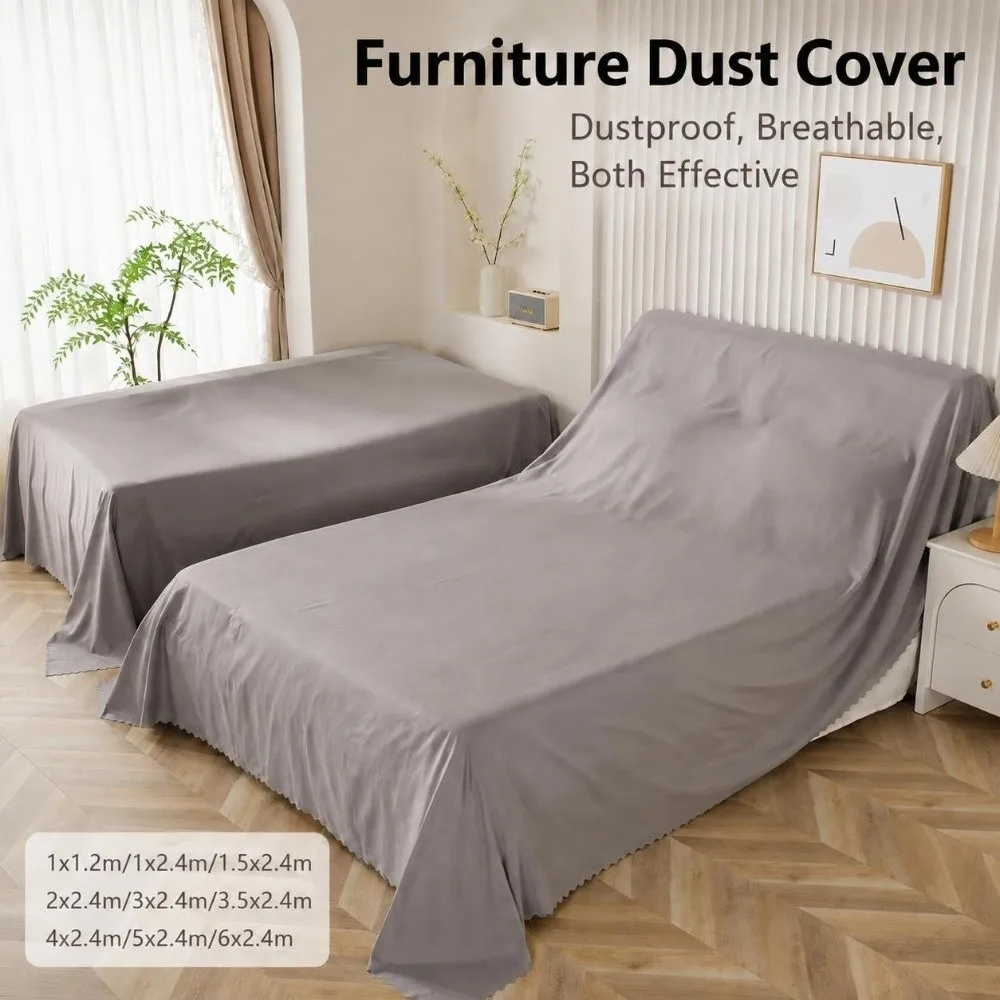 Breathable Fabric Furniture Dust Cover Washable Cloth Large Size Dust Proof Sheet Grey Dust Shield Cover