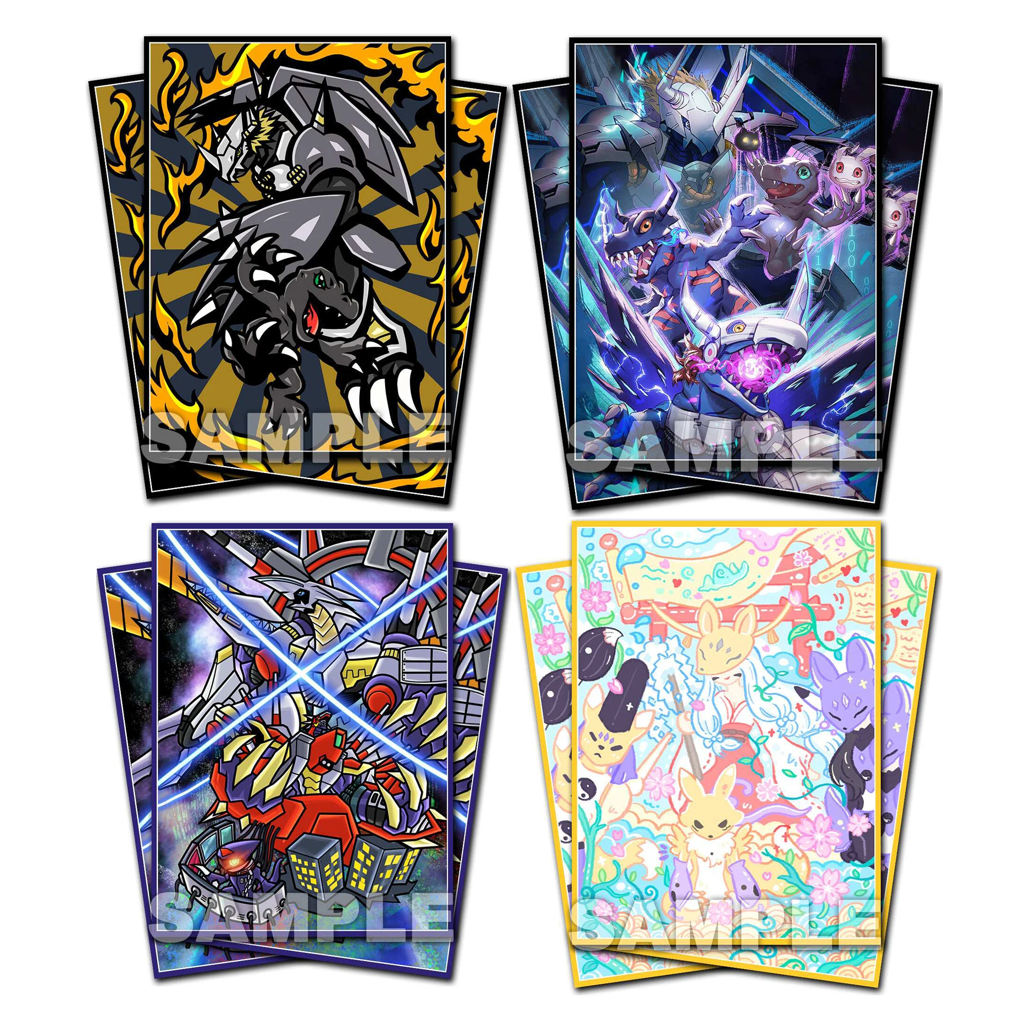 60 Fundas Protectoras para Tarjetas de Digimon Adventure Youkomon Greymon, 67x92mm, DTCG, Omegamon, Anime, Regalo, Juguetes