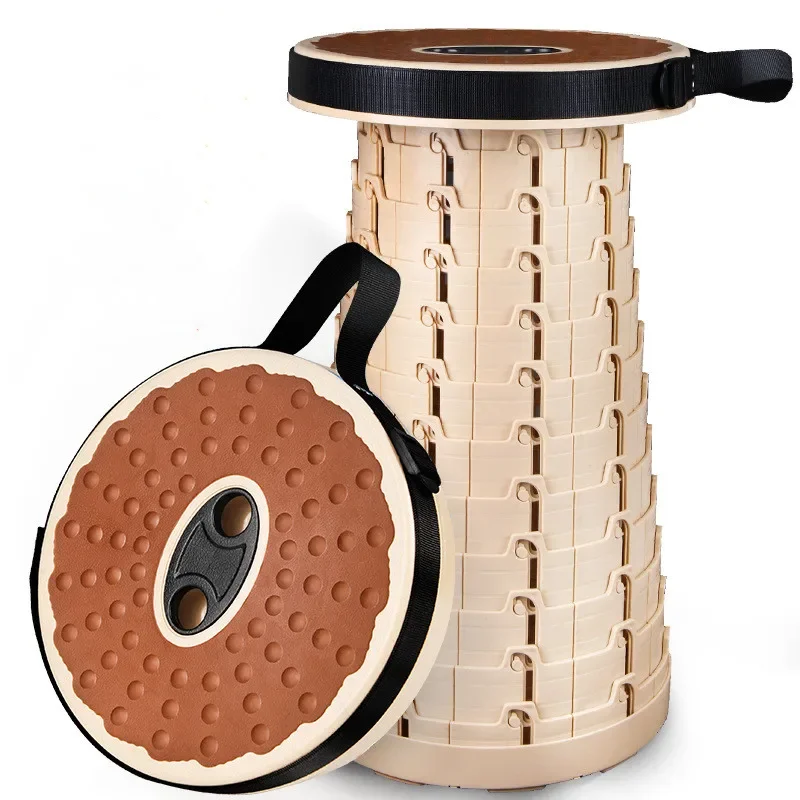 Taburete plegable para exteriores con pegamento suave, cola, portátil, telescópico, viajes, camping, pesca, fuerza de carga, tamaño pequeño,