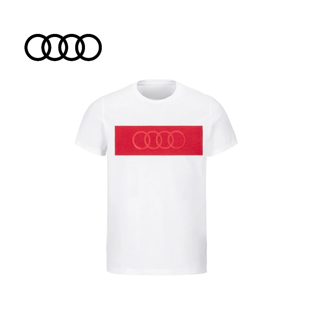 

2025 New Audi T-Shirt Ringe Short Sleeve T-shirt Summer Motocycle T-shirt Men's T-shirt Cotton T-Shirt Round Neck T-Shirt