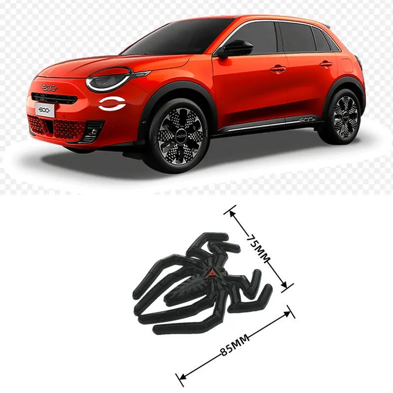 

2pc 3D Metal Black Widow Spider Logo Car Sticker For fiat 600e 500 punto 500c 500L 500X BARCHETTA BRAVA BRAVO CROMA