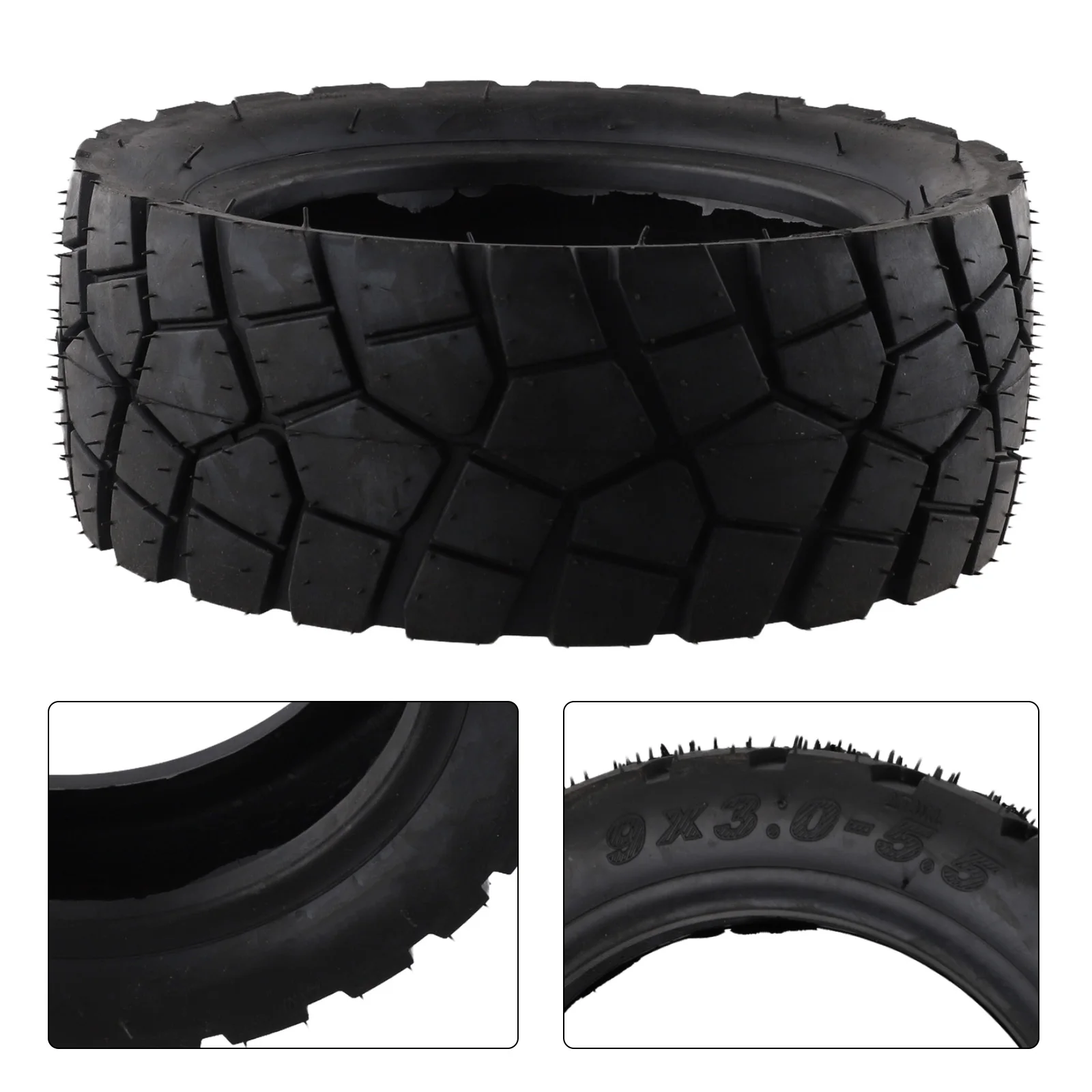 9*3.00-5.5 Tire Black 9 Inch Vacuum Tire Wear-resistant Lightweight Better Grip Easy To Replace Scooter Upgrade