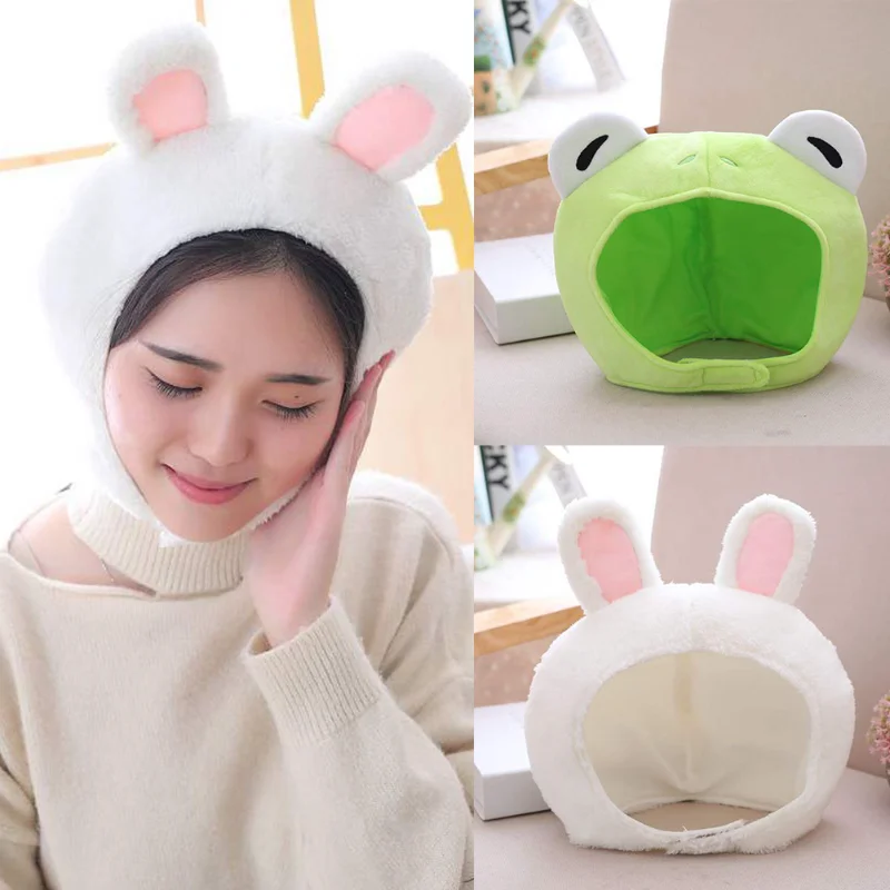 

Plush Rabbit Frog Animal Earflap Warm Beanie Cap Cute Animal Shape Hat Costume Parties Supplies Funny Cap for Children Adult