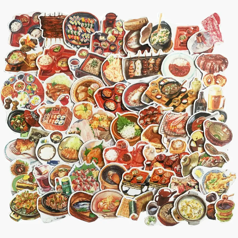 53-adesivos-decorativos-de-comida-desenhados-a-mao-para-diy-diario-Album-de-fotos-capa-de-celular-scrapbooking-e-cardapio