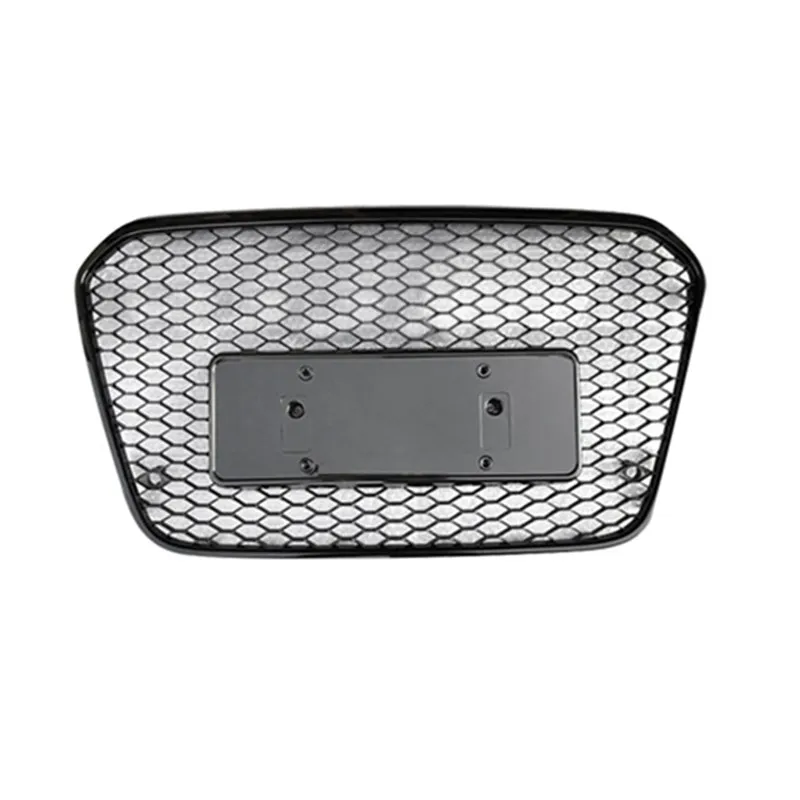 Car Accessories Black Honeycomb Hood Mesh Grill Front Grille with Emblem For Audi A6 C7 Upgrade RS6 2012 2013 2014 2015