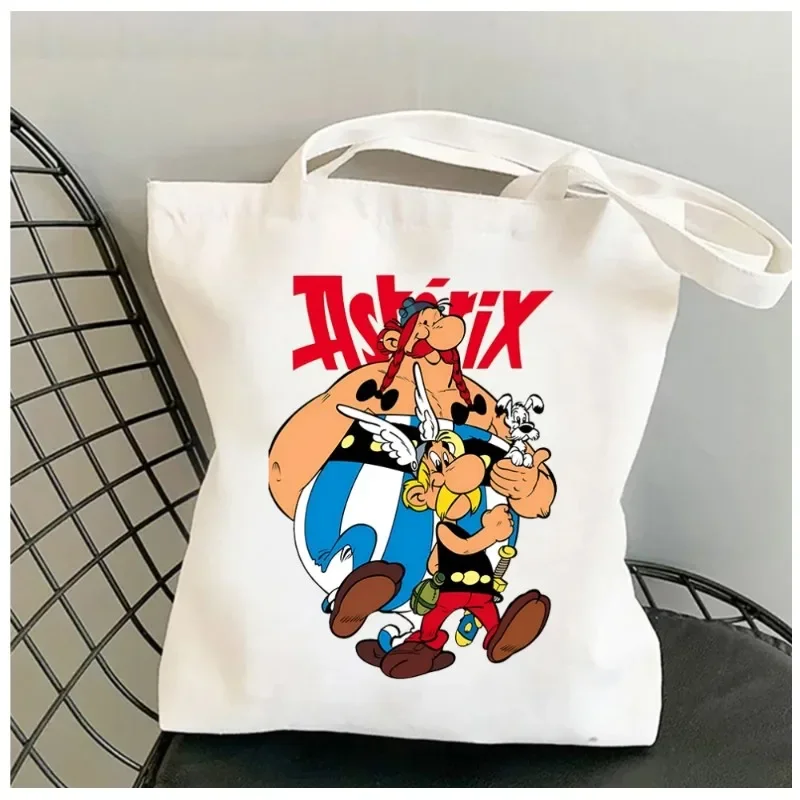 Asterix and Obelix fly Women Shoulder Bags Kawaii Casual Printing Shopper Shopping Canvas Bag Shoulder Bag Fashion Girl Handbags