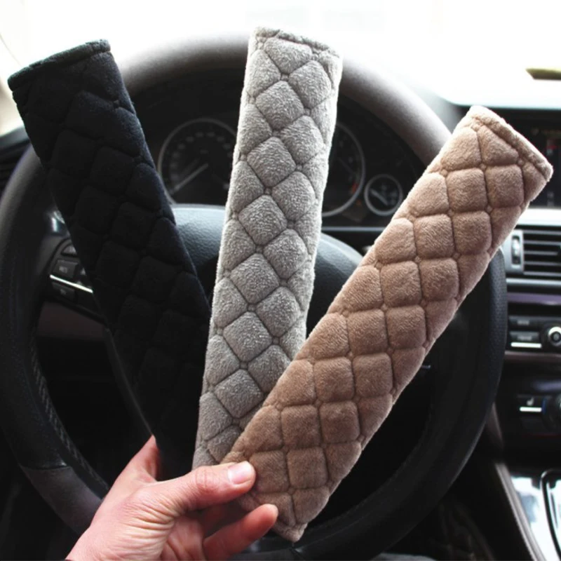 Car Soft Seat Belt Cover Universal Auto Seat Belt Covers Warm Plush Safety Belts Shoulder Protection Auto Interior Accessories