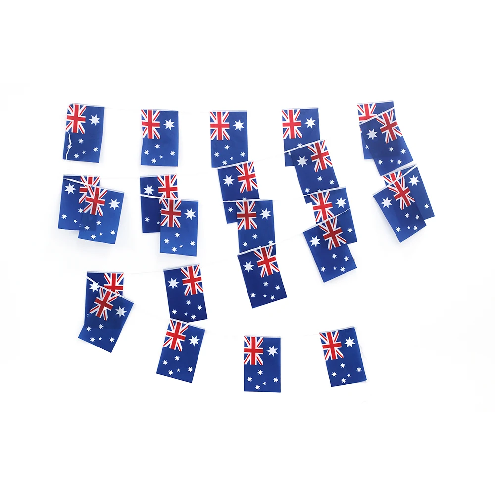 FLAGLINK 24pcs/set Australia Bunting Flag 14x21cm 20x30cm Pennant Australia String Banner Buntings Festival Party Holiday