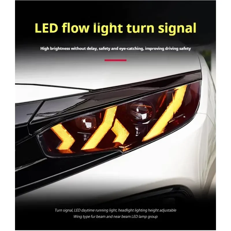 

FT Car Lights forHonda 10th Gen Civic Headlights 2016-2021 LED Projetor Headlamp Daytime Running Light Automotive Accessories