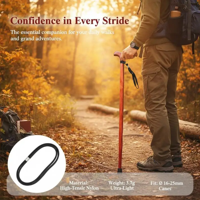 5 Pcs Anti Lost Wear Resistant Walking Stick Wrist Straps Universal Lanyards for Seniors Elderly Outdoor Trekking Travel