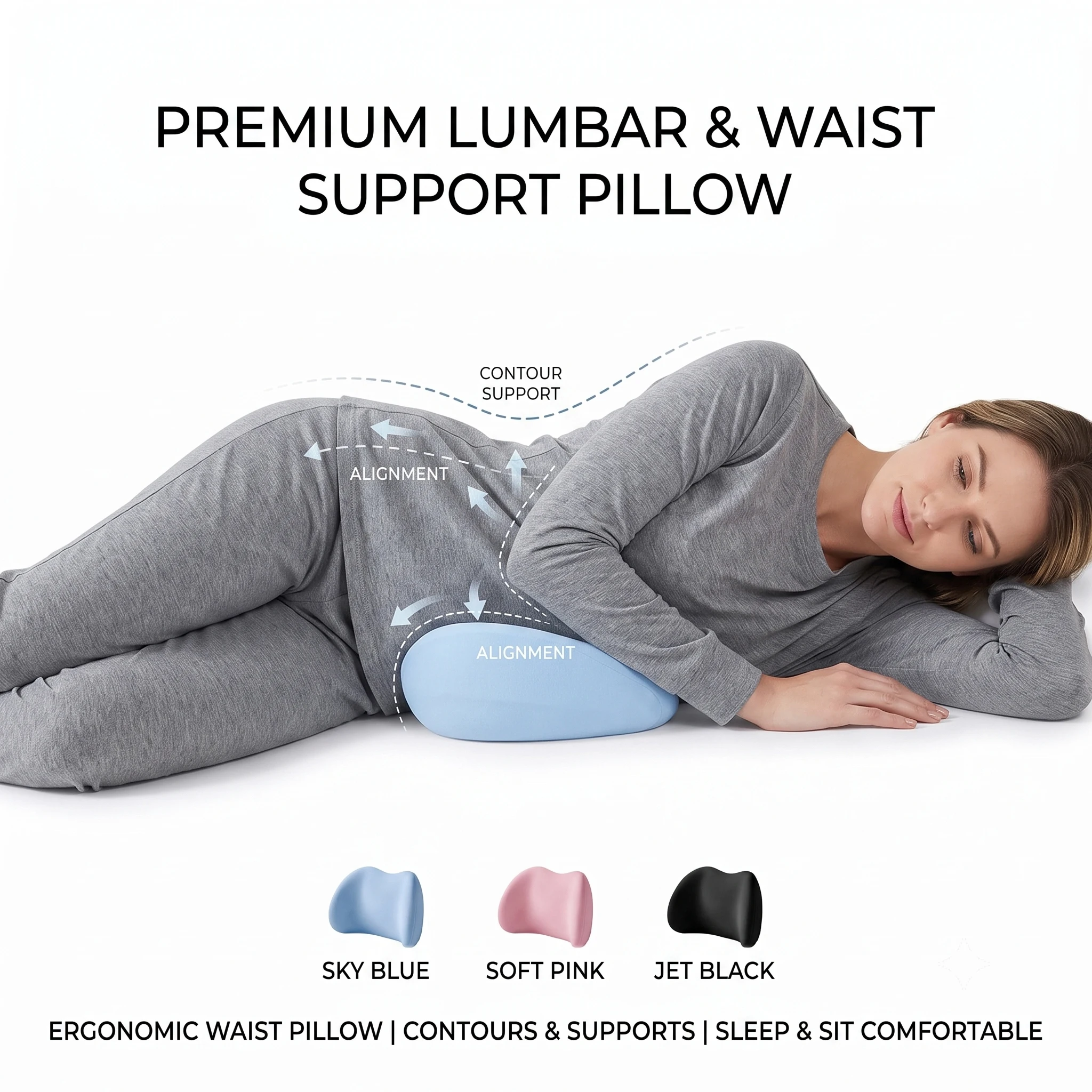 Special Lumbar Support Cushion Sleep Lumbar Pillow Ergonomic Soft Comfortable Memory Cotton Bed Lumbar Protrusion Back Support