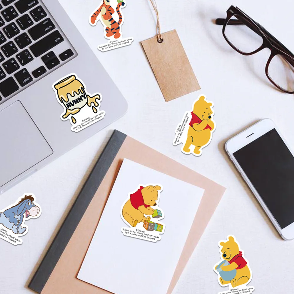 50pcs Disney Winnie the Pooh Stickers For Kids Cute Anime Decals Classic Toys For Luggage Notebook Scrapbooking Sticker