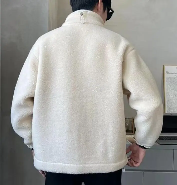 الخريف الشتاء الذكور معطف سترة للرجال بلون فضفاض دافئ موضة الشارع الشهير على غرار رجل سترة ملابس مجزوزة