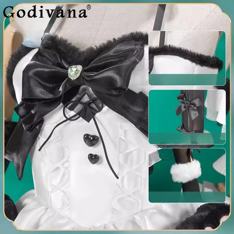 Damska Sukienka na Halloween Anime Party Oficjalne Figurki Panda Guardian Czarno-Biały Strój Kobieca Popularny Festiwalowy Kostium Cosplay