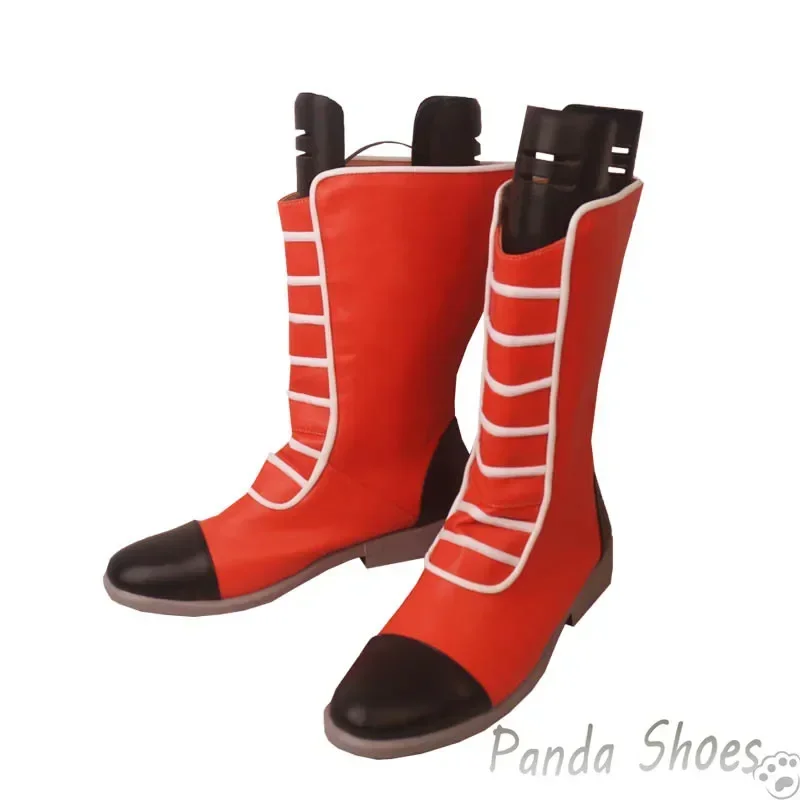 JoJo'sBizarreAdventure Otoishi Akira Scarpe Cosplay Anime Stivali Lunghi Rossi JOJO Costume Cosplay Prop Scarpe per la Festa di Halloween