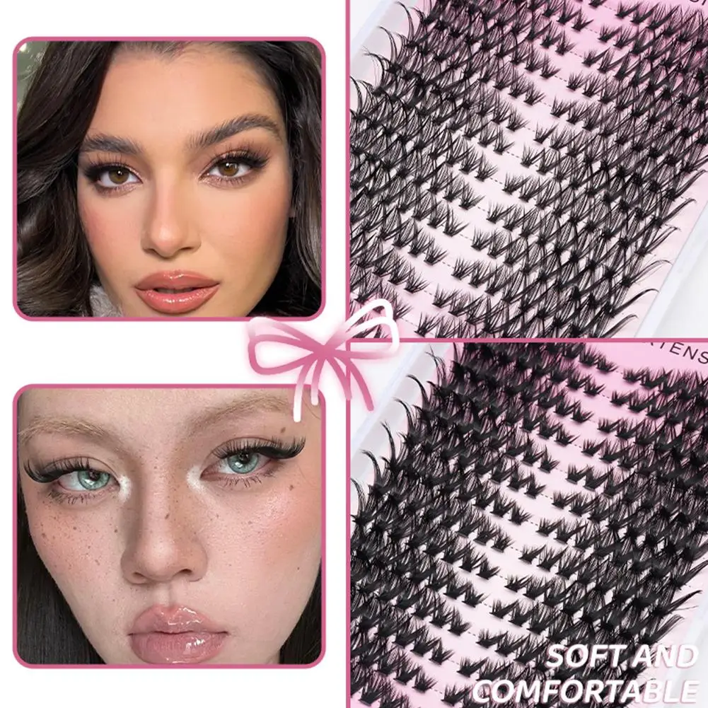 14 rangées de faux cils segmentés, bricolage, naturel, moelleux, vaporeux, œil de chat, Extension de cils simples, outils de maquillage