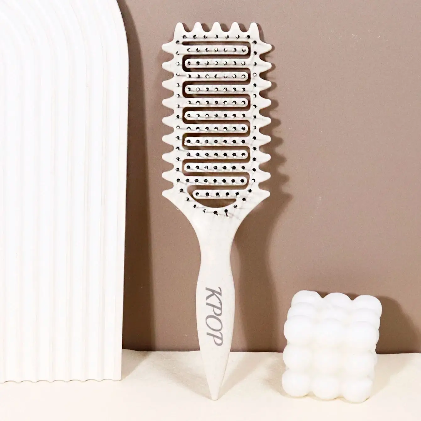 KPOP Curling Brush - Nylon bristles and ABS handle for creating curly hair styling Special for real hair wigs image 6