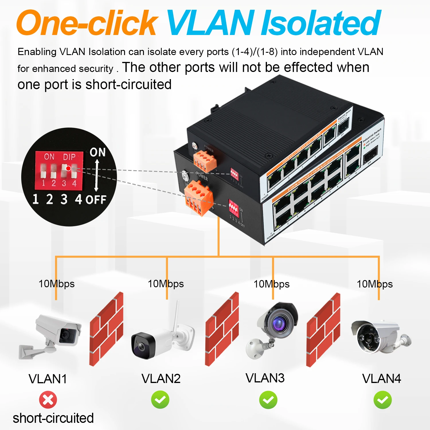 Imagem -04 - Switch Ethernet Industrial Gigabit Poe Não Poe 1000mbps Switches de Rede Descontrolados Portas 10 Portas Ip40 40 a 80 °c Trilho Din