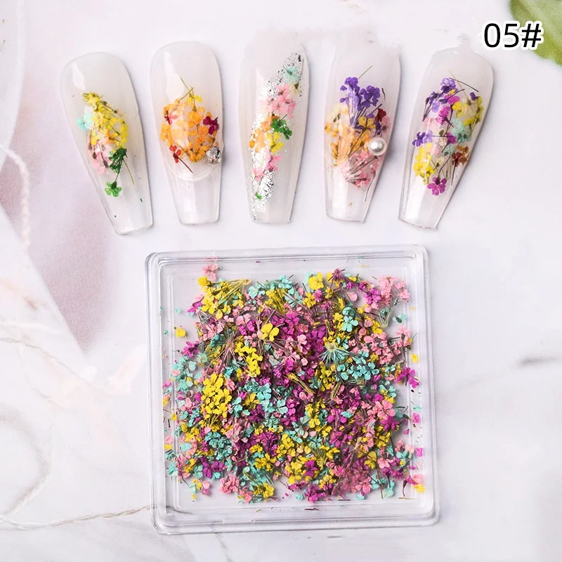 Decorazioni fai-da-te per nail art Fiore secco in gel in stile giapponese per unghie Gioielli artistici Ciondoli Fiore Decorazione per salone di bellezza