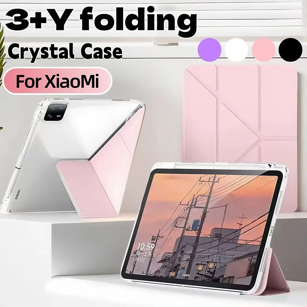 Multi Angels Acrylic Transparent Case for Xiaomi Pad 8 Pad 8 Pro 11.2 2025 11.2 inch Cover with Pencil Holder