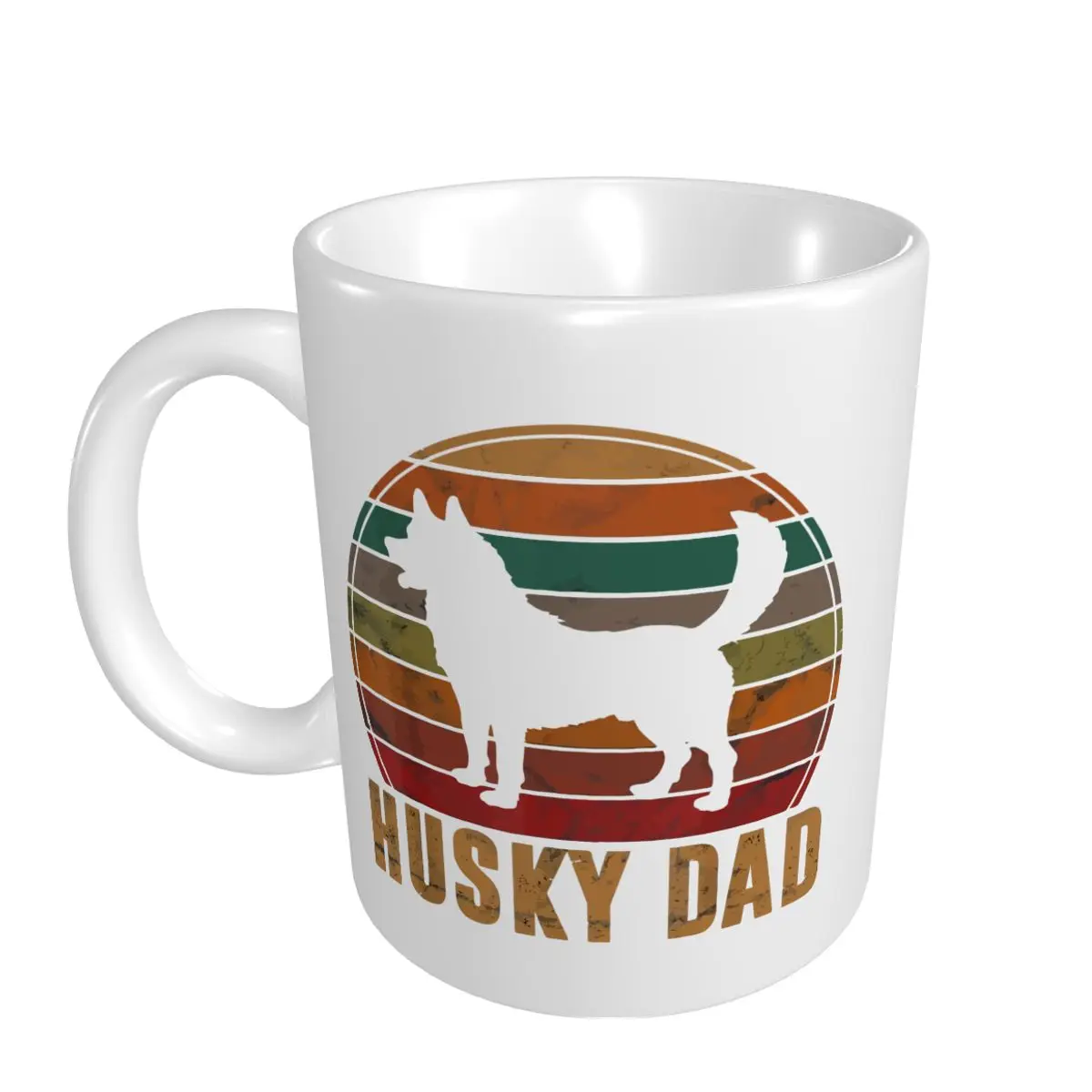 Mark Cup Mug Retro Siberian Husky Dad Gift Dog Owner Pet Siberian Huskies Father Coffee Tea Milk Water Cup Travel Office Home