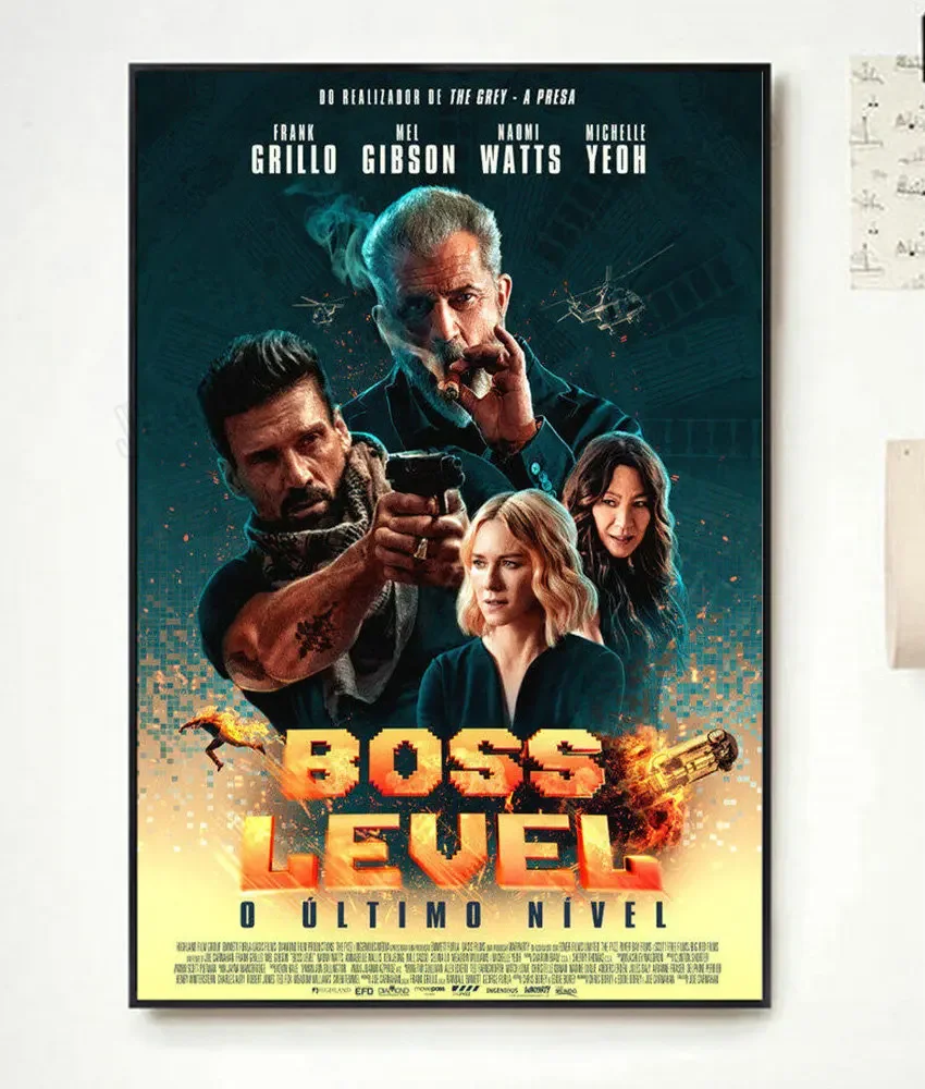 NP058 Boss Level Movie 1 Classic Film Fashion Trend Beautiful home Art Decor Silk Poster Wall Sticker Deco Gift