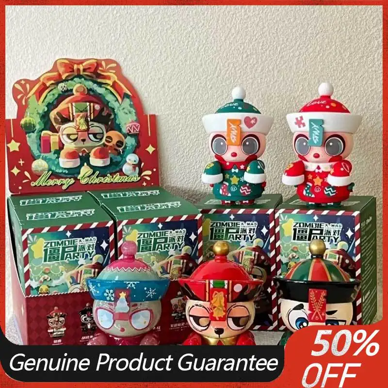 

Аутентичные пятна Obandi Zombie Party, рождественская серия, слепая коробка, ограниченная серия, настольный модный игрушечный орнамент, подарочная фигурка для мужчин