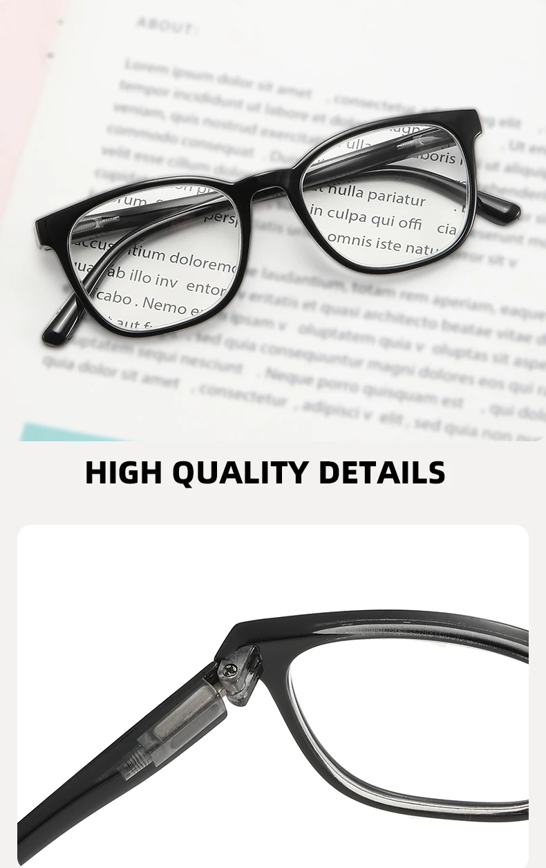 4個入りシンプルリーディンググラス、バネ蝶番付き、軽量で快適な度付きメガネ、男女兼用