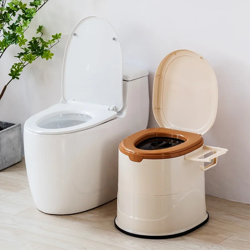 

Portable Toilet Elderly Mobile Toilet Household Large Thickened Anti-odor Plastic Squatting Toilet Chair for Pregnant Women