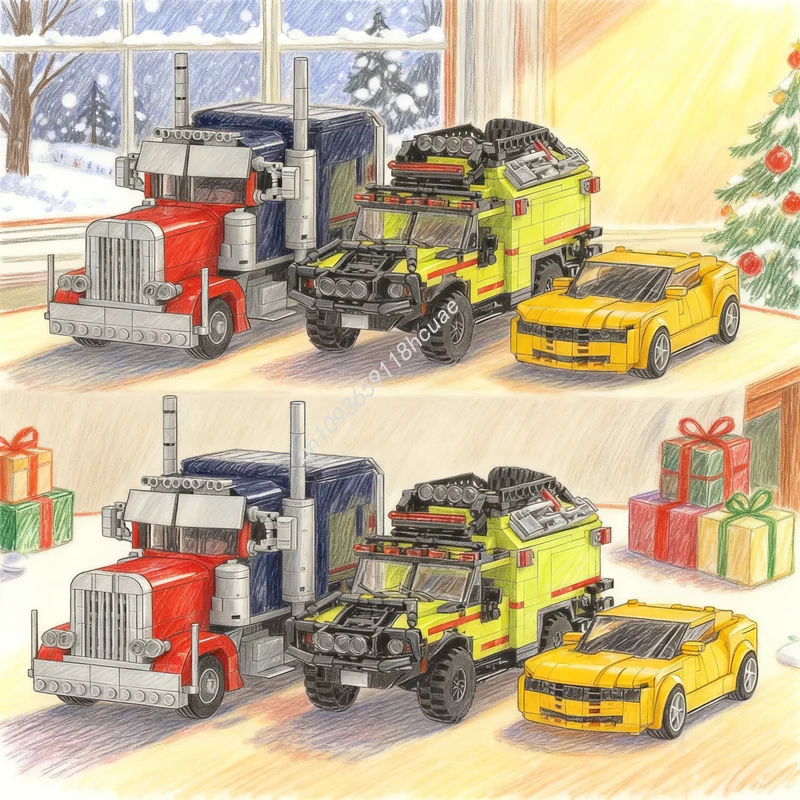 2064pcs MOC Transformers Bundle Optimus Prime City Champions Model Building Blocks Christmas Gift Construction Toys Education