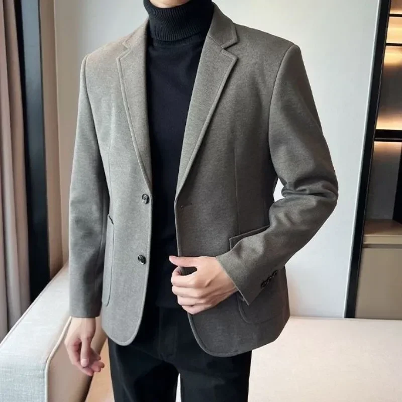 Double Breasted Youth 2 Piece Outfit Set Male Korean Clothes Spring Autumn Ceremony Luxury Pants Full Men\'s Suits and Blazers