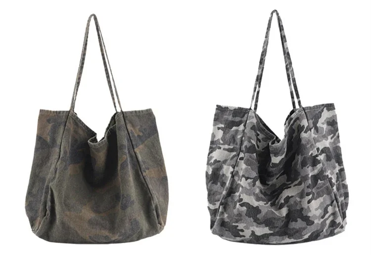 Big Size Camouflage Color Tote Bag Women Over Large Capacity Fabric Handbag for Daily Shopping 2024 Teenager Ghillie Slouch Bag