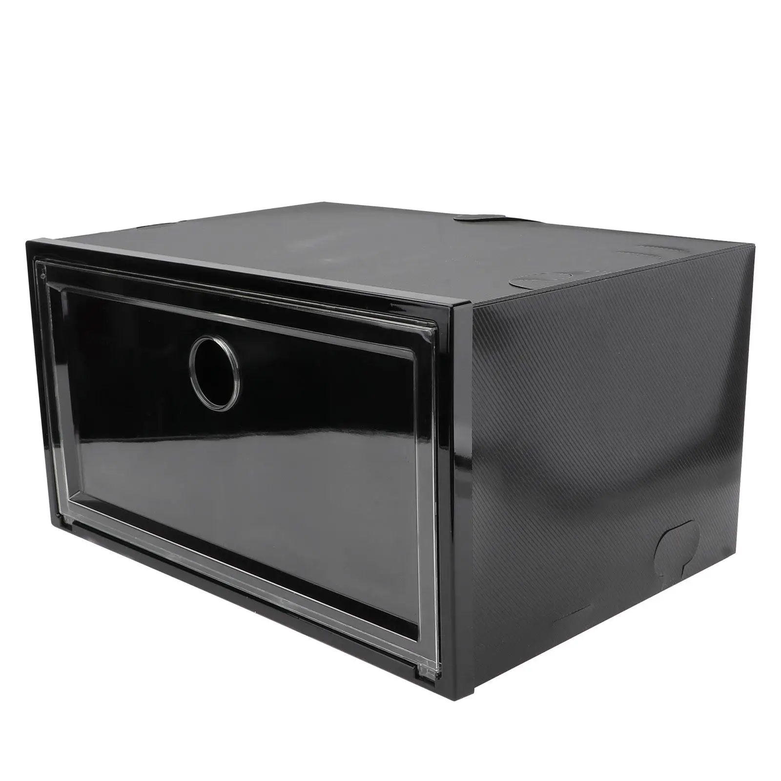 

Plastic Storage Box Large Capacity Shoe ganizer Dust Proof Waterproof Transparent Window Black Simple Design PP Material