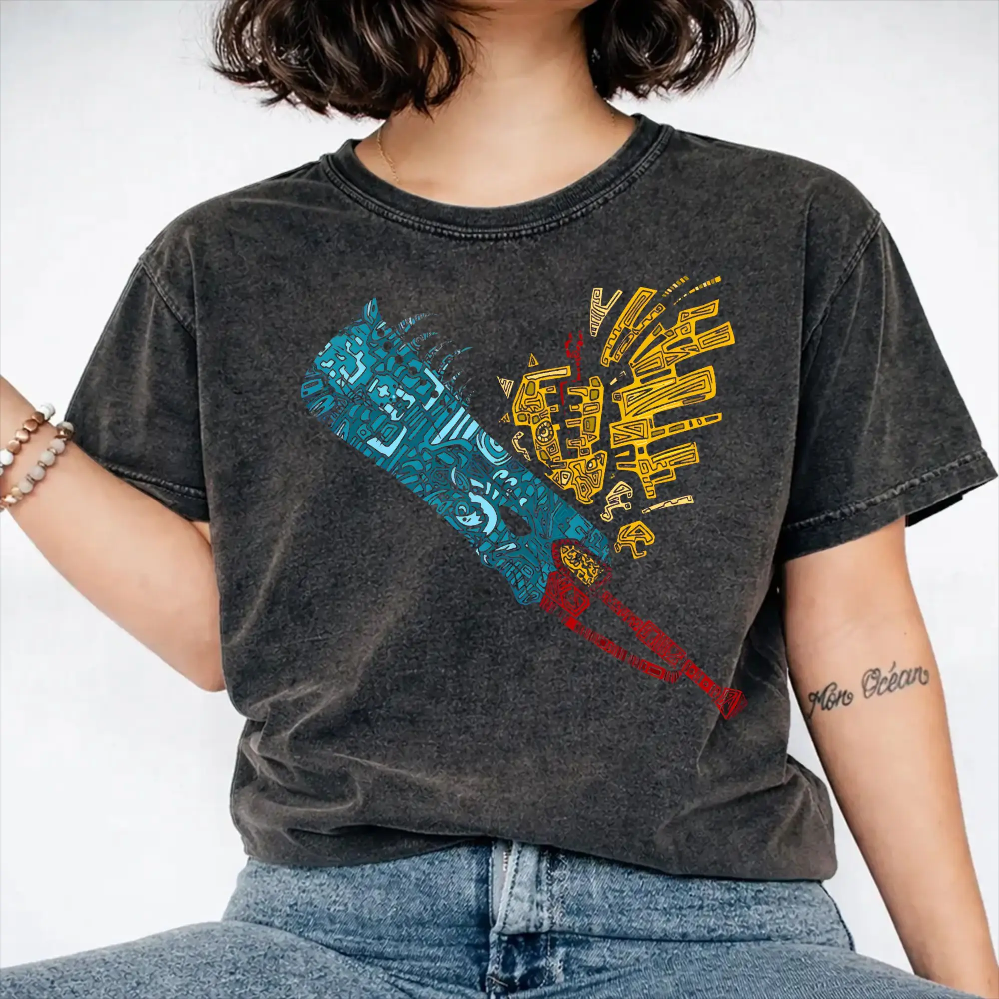 Monster Hunter Great Sword  T Shirt Hip Hop Washed Short Sleeve Harajuku T-Shirt  Fashion for Men Women Streetwear Printed Tees