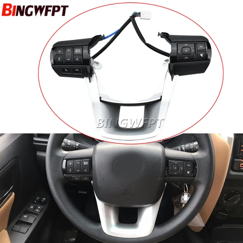 Para Toyota Hilux Revo Rocco Fortuner nuevo botón de sonido de volumen del volante con retroiluminación 2015 2016 2017 2018 2019 2020