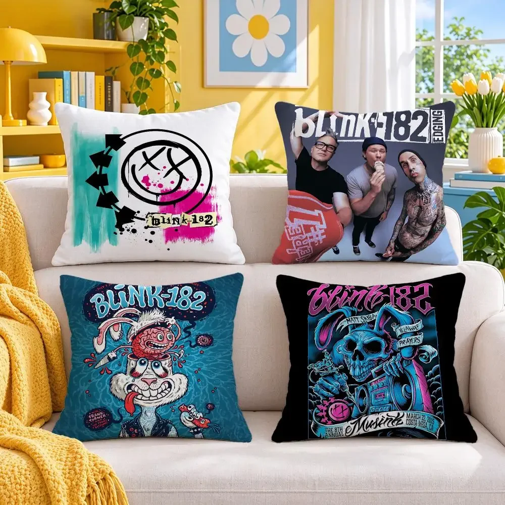 band Blink‑182 Cushion Cover Throw Pillow Short Plush Fresh Bright Cushion for Bedroom Sofa Ornament Present Gift