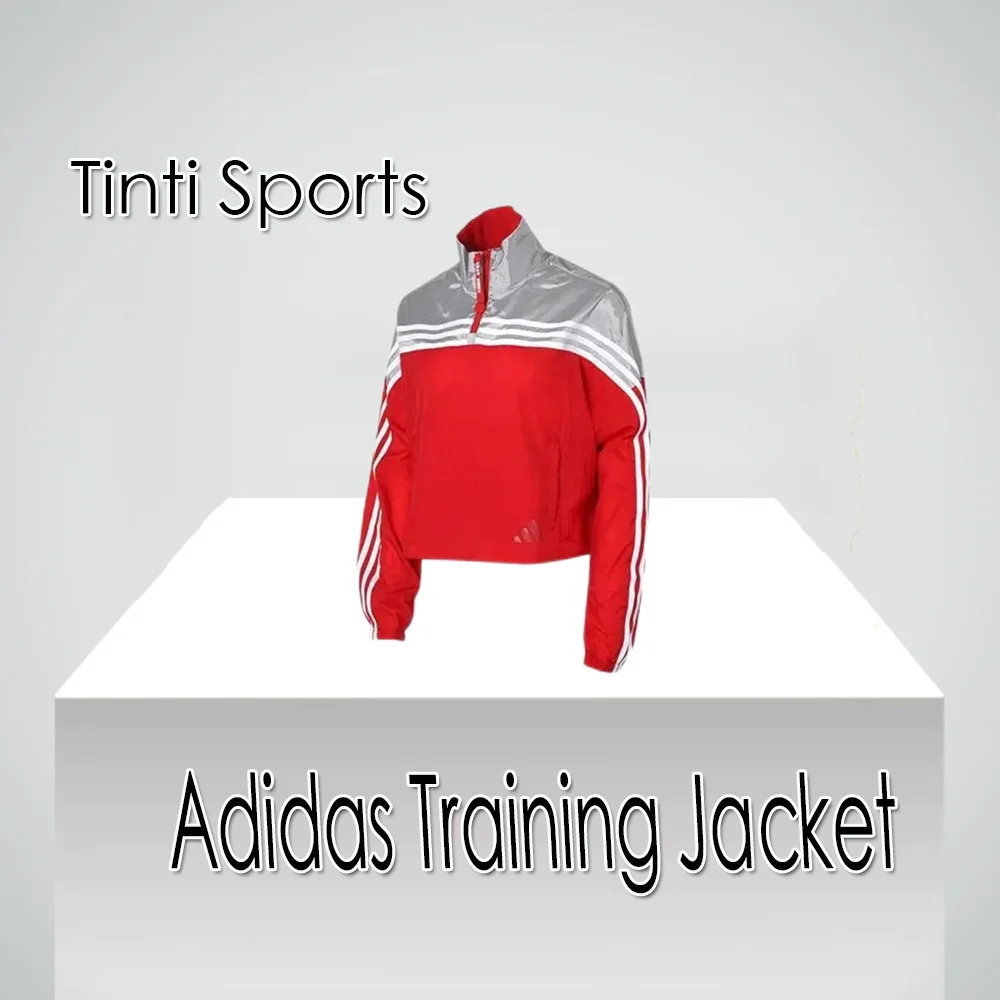 Adidas Urban Anorak Standing Neck Vintage Athletic Casual Men's and Women's Red Gray