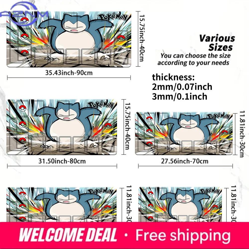 

Powerful Snorlax Pokemon TCG Battle Playmat Large Anti-slip Extended Gaming Mouse Pad Desk Mat