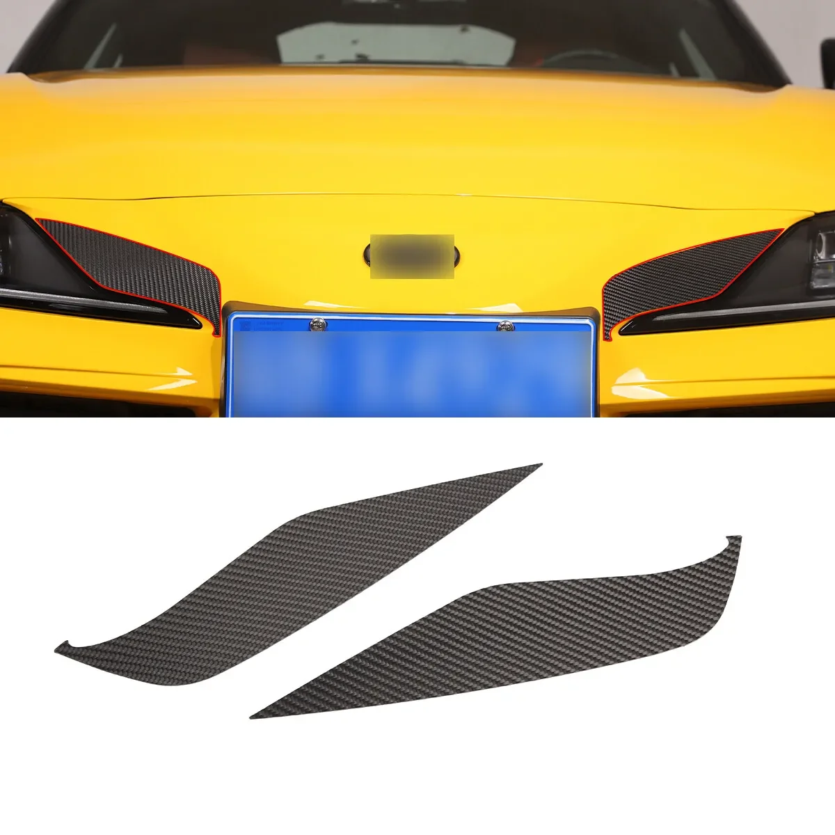 Carbon Fiber Car Front Headlight Eyebrow Lip Strip Sticker For Toyota GR Supra A90 MK5 2019-2025 Tail Light Lip Brow Trim Kit