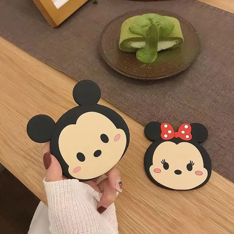 Mickey Minnie simple modern cute creative cartoon pattern portable makeup portable small and exquisite single-sided small mirror