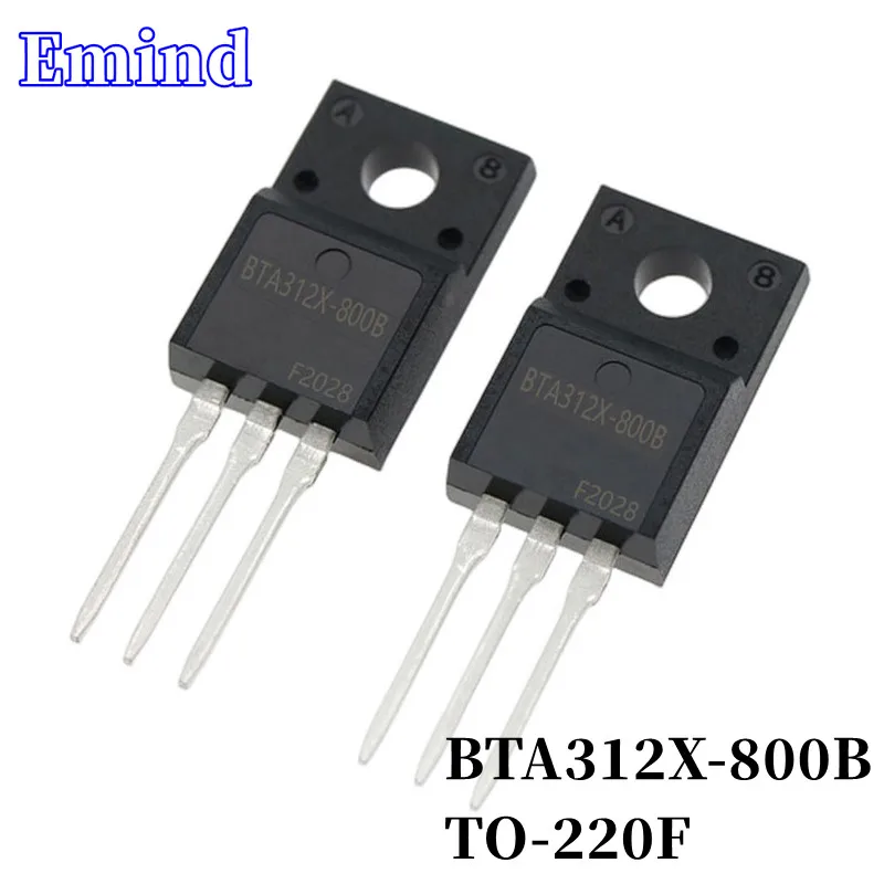 5Pcs BTA312X-800B BTA312X Thyristor TO-220F Plastic Package 12A/800V DIP Triac Large Chip