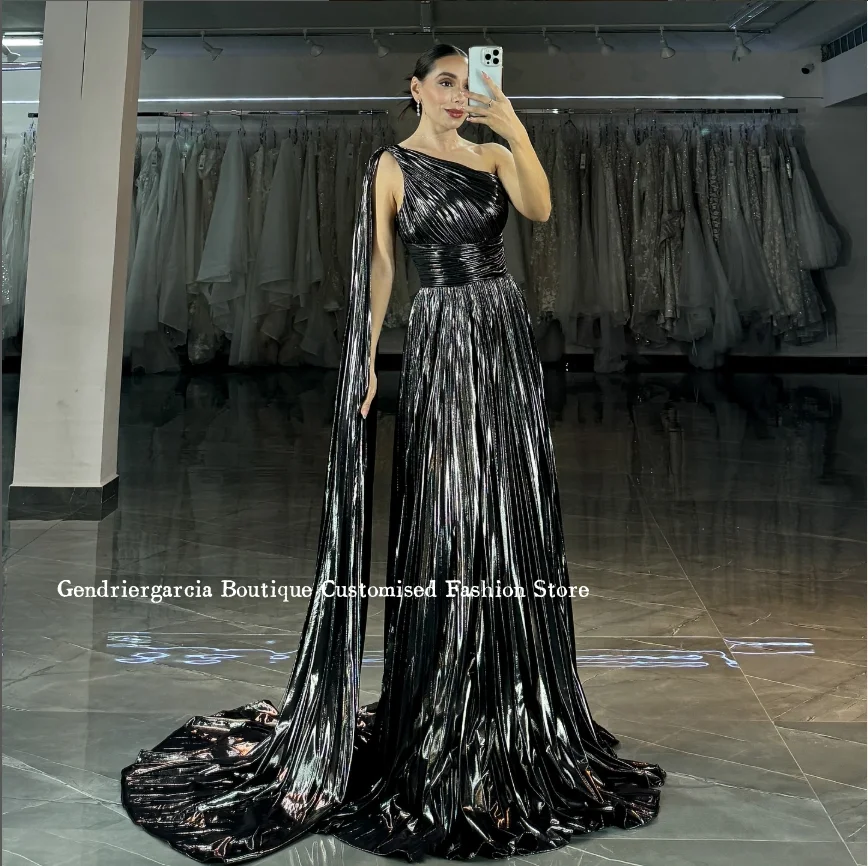 فستان حفلة موسيقية طويل أسود فاخر مثير بكتف واحد مع قطار ثقيل مناسبة خاصة للحفلات العربية مخصص فساتين سيهر #2