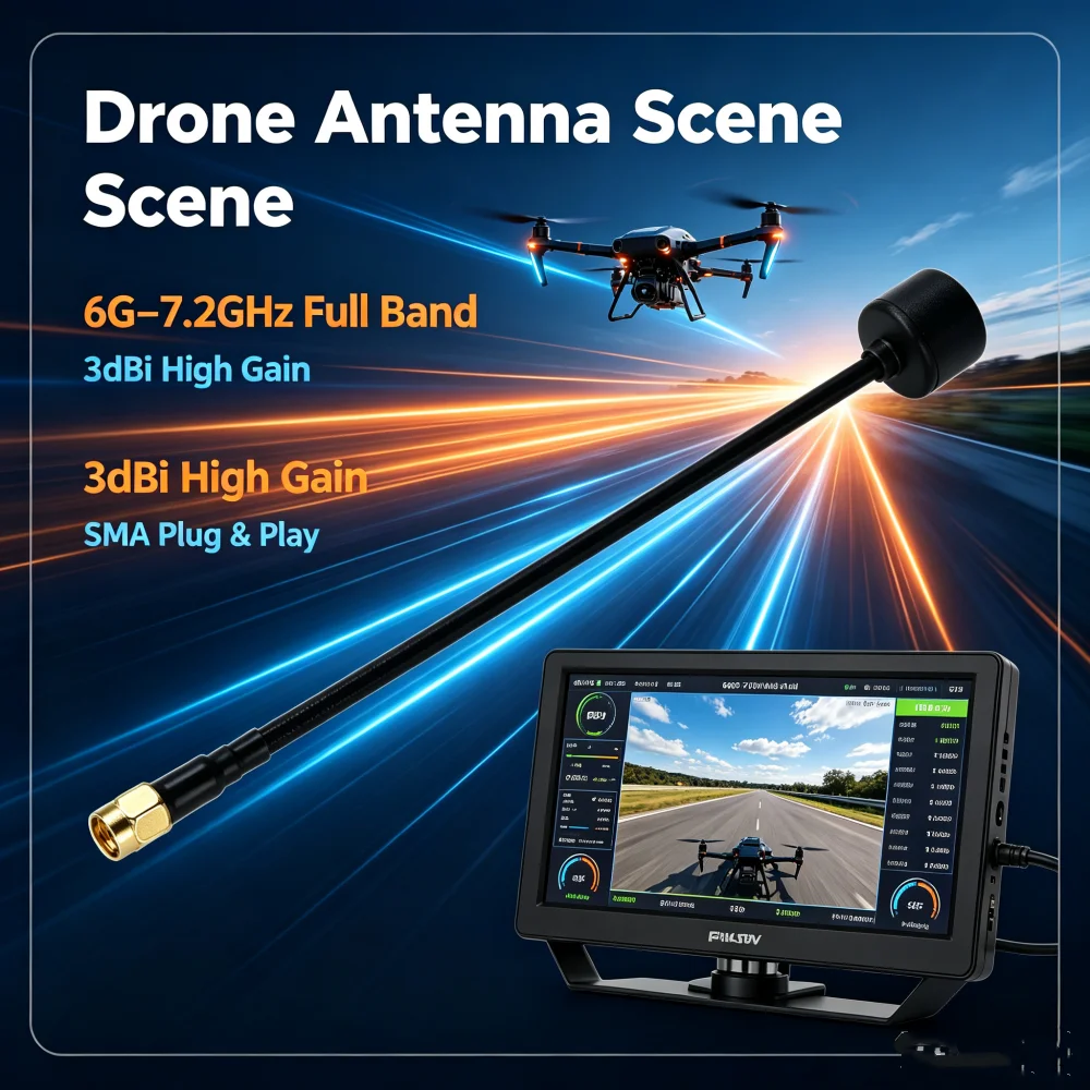 6-7.2G 3.0dBi Gain FPV Image Transmission Antenna With SMA inner needle Connector 6000-7200MHz For Drone Wireless Antenna